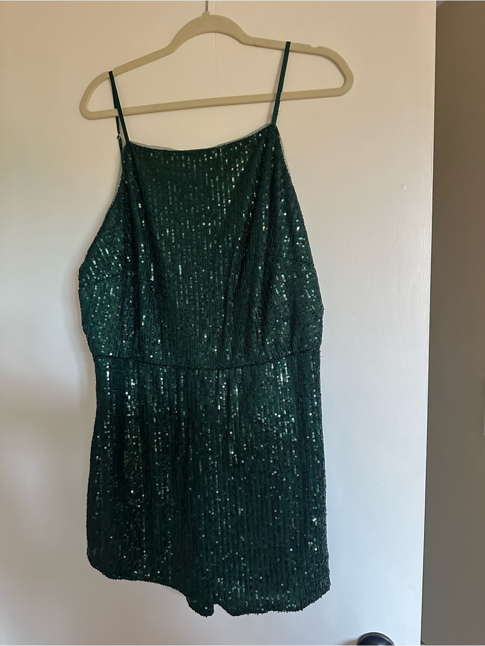 Women’s Emerald Green Sequin Jumpsuit Romper